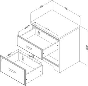 img 2 attached to 🌙 South Shore Versa 2-Drawer Nightstand-Gray Maple: Stylish Storage Solution for Bedrooms