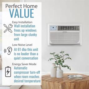 img 2 attached to 🌀 Keystone 14,000 BTU 230V Through-Wall Air Conditioner with 10,600 BTU Heating, Remote Control, Sleep Mode, 24H Timer | Ideal for Rooms up to 700 Sq. Ft. | KSTAT14-2HC