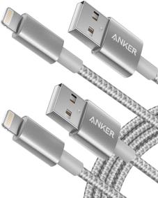 img 4 attached to 🔌 Anker 6ft Premium Nylon Lightning Cable [2-Pack], Apple MFi Certified for iPhone Chargers, iPad Pro Air 2, and More - Silver