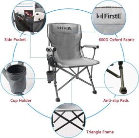 img 1 attached to 🪑 Portable Camping Chair - Durable Folding Chair with Soft Foam Pad, Cup Holder, and Side Pocket - Ideal Outdoor Chair for Camping, Beach, Fishing, Lawn, Picnic - Supports Up to 330lbs