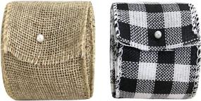 img 4 attached to 🎀 WHOMEAF Buffalo Plaid Burlap Ribbons - Decorative Plaid Wired Edge Ribbon Rolls for DIY Crafts, Home Decor, Holidays, and Floral Bow Making (6.7 Yards - Set of 2)