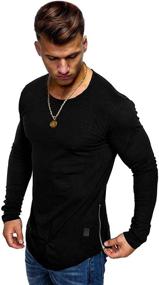 img 3 attached to Romwe Sleeve Pullover Shirt Black Men's Clothing in T-Shirts & Tanks