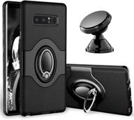 📱 esamcore samsung galaxy note 8 case with ring holder, kickstand, magnetic car mount - black logo