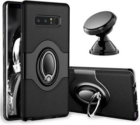 img 4 attached to 📱 eSamcore Samsung Galaxy Note 8 Case with Ring Holder, Kickstand, Magnetic Car Mount - Black