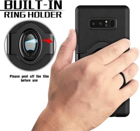 img 3 attached to 📱 eSamcore Samsung Galaxy Note 8 Case with Ring Holder, Kickstand, Magnetic Car Mount - Black