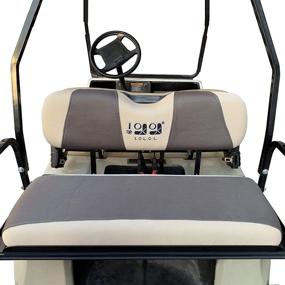 img 3 attached to Premium Golf Cart Rear Seat Cover Set - Universal Fit for Club Car, EZGO, Yamaha | Comfortable Bench Seat Covers | Breathable & Washable Polyester Mesh Cloth | X-Small Size