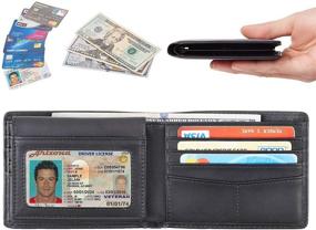 img 1 attached to 🔒 Ultimate Secure RFID Blocking Wallets by Travelambo: Crafted with Genuine Leather