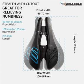 img 3 attached to 🚲 Enhanced Comfort and Customizable Fit: BiSaddle EXT Stealth Adjustable Bicycle Saddle featuring Titanium Rails