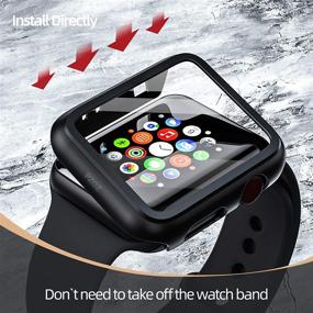 img 1 attached to 📱 Пзоз Слим Гард Кейс с защитным экраном для Apple Watch Series 2/3 - полное покрытие краев, матовый черный - женские/мужские аксессуары GPS