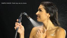 img 2 attached to 🚿 High Sierra's Metal Handheld Shower Head - Trickle Valve, 72" Metal Hose, Silicone Inner Tube - Low Flow 2.0 GPM - Sleek Chrome Finish