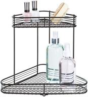🛍️ multi-purpose metal wire vanity caddy with 2-tier baskets - ideal for countertops, desks, dressers, bathrooms - set of 1, corner shelf logo