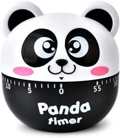 img 4 attached to 🐼 Compact Cartoon Panda Machinery Timer: 60 Minutes Mechanical Kitchen Cooking Timer Clock with Loud Alarm, Manual Countdown Timer, Kitchen Utensil (Black)