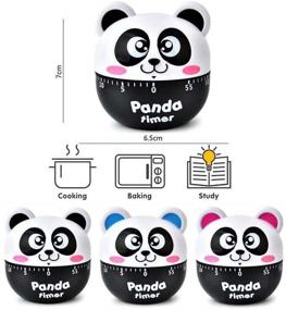 img 2 attached to 🐼 Compact Cartoon Panda Machinery Timer: 60 Minutes Mechanical Kitchen Cooking Timer Clock with Loud Alarm, Manual Countdown Timer, Kitchen Utensil (Black)