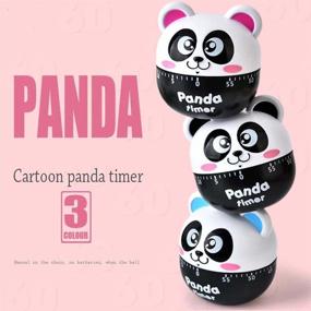 img 3 attached to 🐼 Compact Cartoon Panda Machinery Timer: 60 Minutes Mechanical Kitchen Cooking Timer Clock with Loud Alarm, Manual Countdown Timer, Kitchen Utensil (Black)