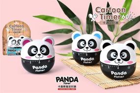 img 1 attached to 🐼 Compact Cartoon Panda Machinery Timer: 60 Minutes Mechanical Kitchen Cooking Timer Clock with Loud Alarm, Manual Countdown Timer, Kitchen Utensil (Black)