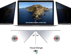 img 3 attached to 🔒 защитная пленка для экрана Privacy Glass amphi для MacBook (12"; 2015-2019) Модели: закаленное стекло, антивандальная, устойчивая к царапинам, съемный фильтр конфиденциальности