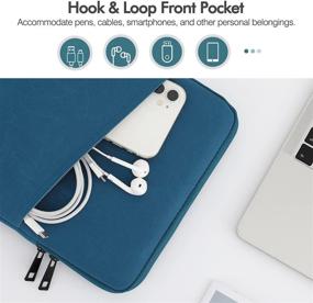 img 1 attached to 📱 MoKo Tablet Sleeve Case - Fits iPad Pro 11, iPad 9th-7th Gen, iPad Air 4 & 3, Galaxy Tab A, S6, S7 - Peacock Blue Polyester Bag with Pocket - 9-11 Inch