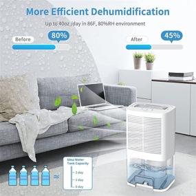 img 2 attached to 🏠 Gocheer Upgraded 550 Sq.ft Dehumidifier for Home with Drain Hose - Ideal for Basements, Bathrooms, Bedrooms, Closets, Kitchens, Garages, RVs - Efficiently Removes Humidity - 2000ML (64oz) Water Tank