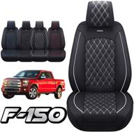 aierxuan car seat covers front set with waterproof leather automotive vehicle cushion for cars fit for 2009 to 2022 ford f150 carhartt and 2017 to 2022 f250 f350 f450(black and white) logo