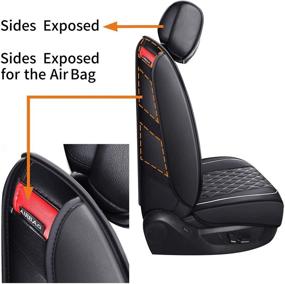 img 1 attached to Aierxuan Car Seat Covers Front Set With Waterproof Leather Automotive Vehicle Cushion For Cars Fit For 2009 To 2022 Ford F150 Carhartt And 2017 To 2022 F250 F350 F450(Black And White)