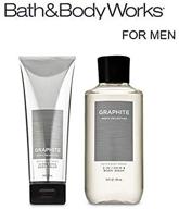 graphite for men ultra shea body cream and 2-in-1 hair 🧴 + body wash gift set by bath and body works - full size logo