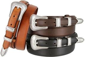 img 2 attached to 🤠 Premium Silver Oil Tanned Genuine Leather Western Men's Accessories and Belts: Elevate Your Style with Authentic Western Elegance