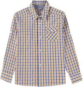 img 4 attached to 👕 Bienzoe Cotton Button-Up Sports Shirts for Boys' Clothing