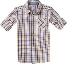 img 2 attached to 👕 Bienzoe Cotton Button-Up Sports Shirts for Boys' Clothing