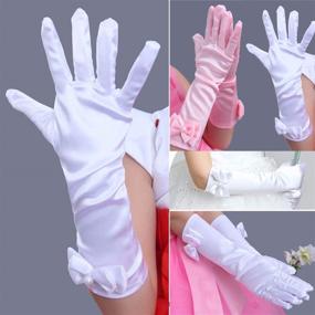 img 3 attached to 👸 Adorable Long Elbow Length Princess Gloves for Little Girls – Perfect for Birthdays, Weddings, Holidays & Costume Parties