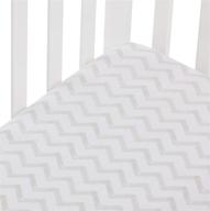 🛏️ andi mae watercolor grey chevron crib sheet - premium 100% jersey cotton - perfect fit for standard crib or toddler mattresses logo