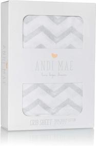 img 3 attached to 🛏️ Andi Mae Watercolor Grey Chevron Crib Sheet - Premium 100% Jersey Cotton - Perfect Fit for Standard Crib or Toddler Mattresses