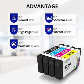 img 3 attached to 🖨️ FASTINK Remanufactured Ink Cartridges for Epson 822XL 822 XL T822 High Yield, Compatible with EPSON Workforce Pro WF-3820 WF-4820 WF-4830 WF-4834 Printer, 4 Combo Pack (Black, Cyan, Magenta, Yellow)