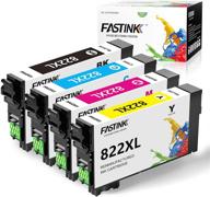 🖨️ fastink remanufactured ink cartridges for epson 822xl 822 xl t822 high yield, compatible with epson workforce pro wf-3820 wf-4820 wf-4830 wf-4834 printer, 4 combo pack (black, cyan, magenta, yellow) logo