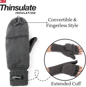 img 2 attached to 🧤 Flammi Convertible Thinsulate Fingerless Men's Accessories: Comfortable and Versatile Insulation for All-Weather Use