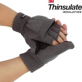 img 3 attached to 🧤 Flammi Convertible Thinsulate Fingerless Men's Accessories: Comfortable and Versatile Insulation for All-Weather Use