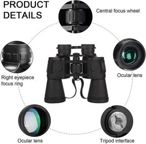 img 3 attached to 🔭 20x50 HD Waterproof Binoculars with Low Light Night Vision – Powerful, Easy Focus Optics for Bird Watching, Travel, Stargazing, Hunting – Ideal for Adults & Kids, Outdoor Adventures