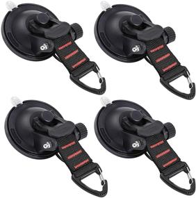 img 4 attached to 🔧 Upgraded CONBOLA Heavy-Duty Suction Cups (4 pcs) with Hooks – Powerful Tie Down Camping Tarp Accessory for Car, Boat, Awning, and Camping Trap