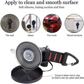 img 1 attached to 🔧 Upgraded CONBOLA Heavy-Duty Suction Cups (4 pcs) with Hooks – Powerful Tie Down Camping Tarp Accessory for Car, Boat, Awning, and Camping Trap