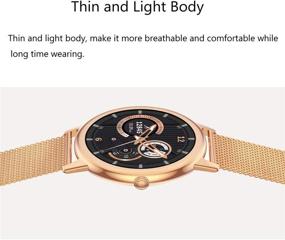 img 3 attached to ⌚ MBHB Slim Female Smart Watch: Multi Sport Modes, Heart Rate & Blood Pressure Monitor, Sleep Tracker - Gold