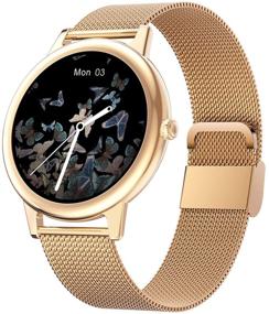 img 4 attached to ⌚ MBHB Slim Female Smart Watch: Multi Sport Modes, Heart Rate & Blood Pressure Monitor, Sleep Tracker - Gold