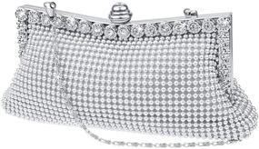 img 4 attached to 👝 Versatile SelfTek Evening Clutch Bag: Perfect for Wedding, Prom, Parties, with Short and Long Chain Handles