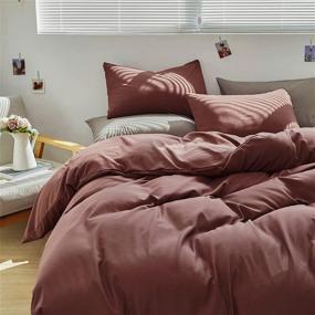 img 1 attached to 🛏️ Brick Red Comforter Sets Queen by CLOTHKNOW – Red Clay Bedding, Simple & Solid Color, Hotel Quality Luxury Set with 1 Comforter & 2 Pillowcases