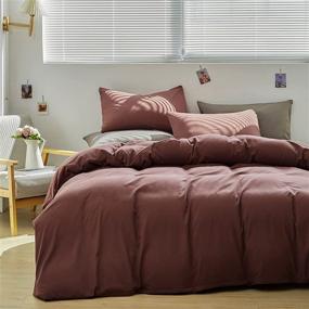 img 2 attached to 🛏️ Brick Red Comforter Sets Queen by CLOTHKNOW – Red Clay Bedding, Simple & Solid Color, Hotel Quality Luxury Set with 1 Comforter & 2 Pillowcases