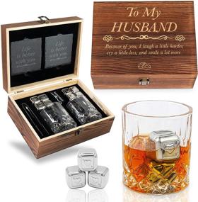 img 4 attached to Engraved Whiskey Glass Set: The Perfect Christmas Anniversary Gift for Your Husband, Men and Him