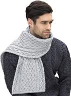 🧣 aran crafts scarf accessories: trellis pattern x4840 nat for men's scarves logo