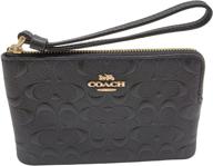 👛 stylish and compact: coach f67555 signature leather corner zip wristlet logo