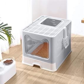 img 3 attached to Foldable Jumbo Hooded Cat Litter Box – Petphabet Cat Litter Box with Plastic Scoop