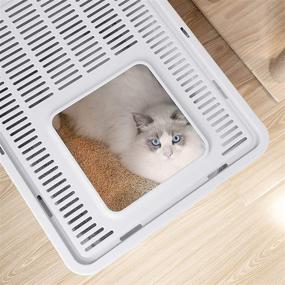 img 1 attached to Foldable Jumbo Hooded Cat Litter Box – Petphabet Cat Litter Box with Plastic Scoop