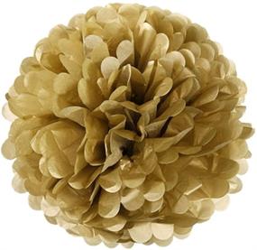 img 2 attached to Gold Metallic Tissue Pom Poms Set of 5 for Parties and Nursery Décor - by Wrapables