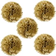 gold metallic tissue pom poms set of 5 for parties and nursery décor - by wrapables logo